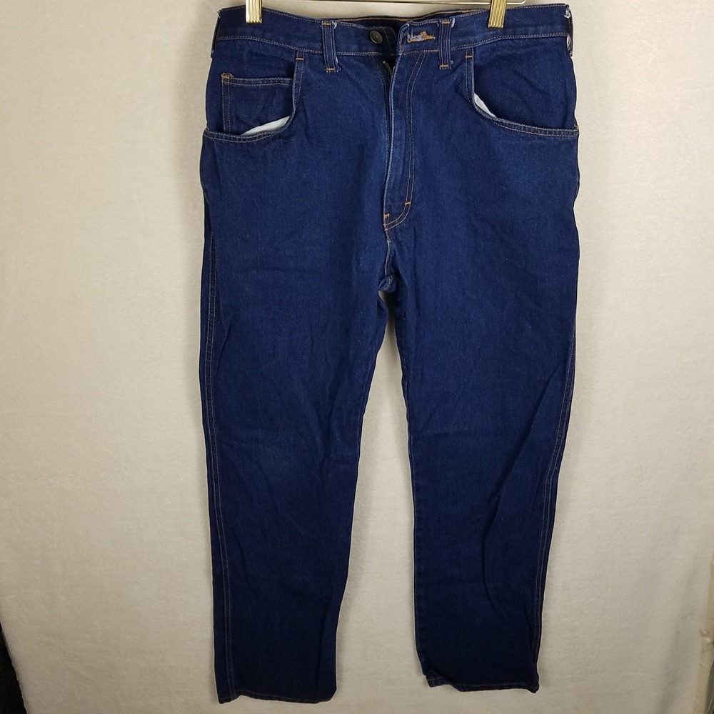 Key Jeans Mens 32x34 Indigo Blue Excellent Straight Leg Cotton Workwear‎ Pants